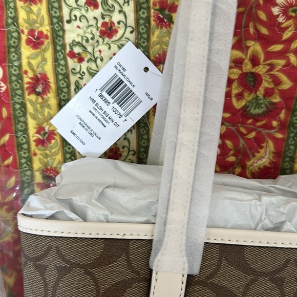 NWT Coach Slgh sig mini bag khaki chalk bag - Picture 2 of 5